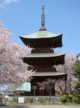 桜の三重の塔
